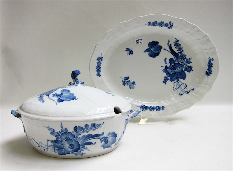 Appraisal: ROYAL COPENHAGEN PORCELAIN TUREEN AND PLATTER two pieces in the