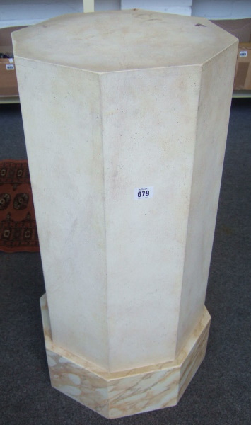 Appraisal: A cream painted octagonal column cm high