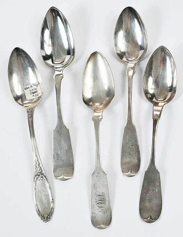 Appraisal: New York State Coin Silver Serving Spoons American th century