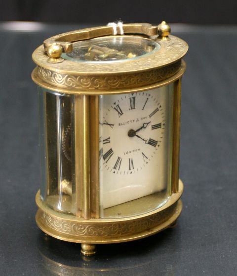 Appraisal: A French gilt metal and bevelled glass carriage clock late