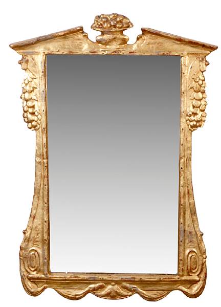 Appraisal: A Neoclassical style giltwood mirror height in width in