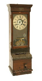 Appraisal: AN ENGLISH NATIONAL TIME RECORDER With an eight-day time recording