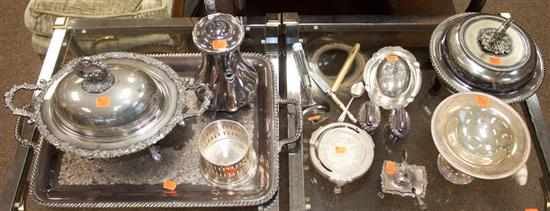 Appraisal: Assorted silver-plated serving articles and pieces covered vegetable dishes two-handled