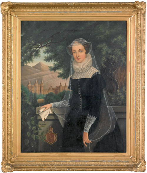 Appraisal: English th c oil on canvas portrait of Mary Queen