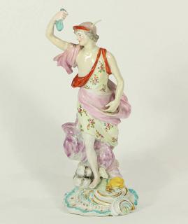 Appraisal: English Derby Duesbuery Co porcelain figural sculpture depicting Mercury English