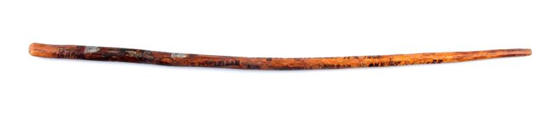 Appraisal: Fantastic Relief Carved Antietam Souvenir Cane Containing three U S