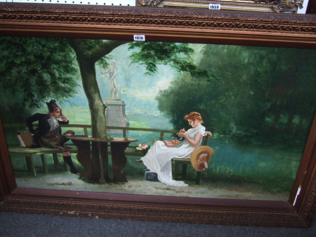 Appraisal: Attributed to Marcus Stone - Contemplation oil on canvas cm