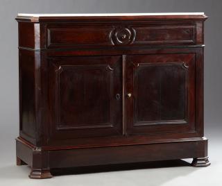 Appraisal: French Louis Philippe Marble Top Butler's Secretar French Louis Philippe