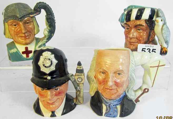 Appraisal: Royal Doulton Small Character Jugs The Falconer D The London