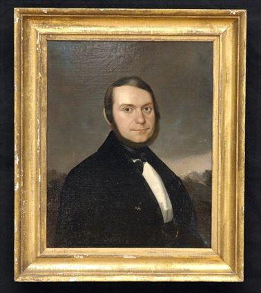 Appraisal: American School Oil on Canvas Portrait of a Man Signed