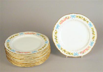 Appraisal: Set of twelve porcelain dinner plates retailed by bailey banks