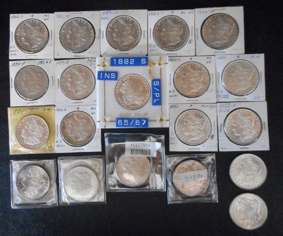 Appraisal: TWENTY U S SILVER MORGAN DOLLARS -P -S -P -O