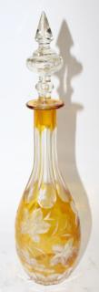 Appraisal: Bohemian yellow cut to clear glass decanter Bohemian yellow cut