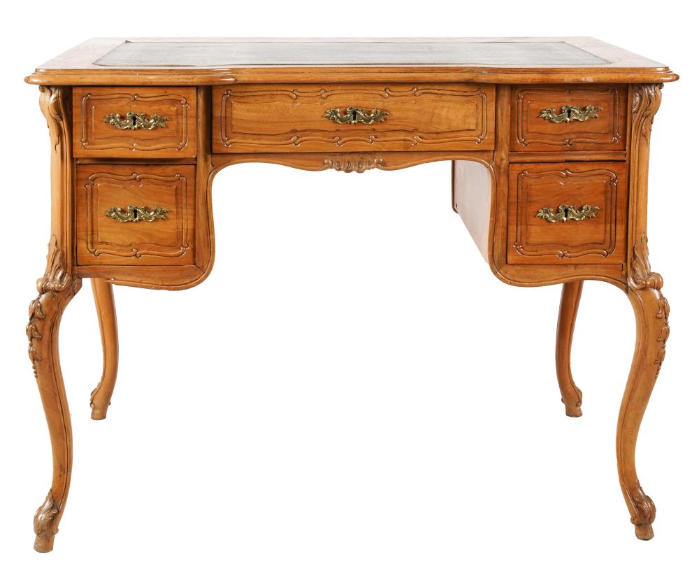 Appraisal: PROVINCIAL-STYLE DESKfirst half th century having a green leather-inset top