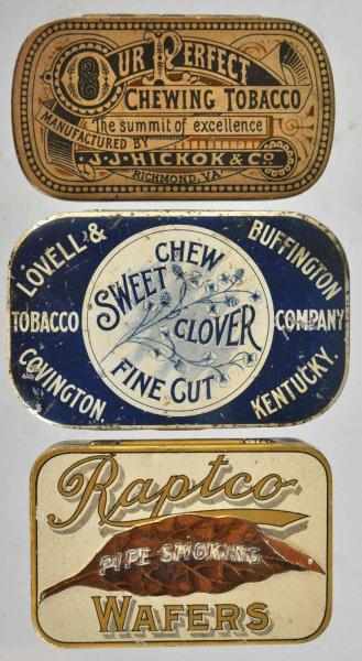 Appraisal: Lot of Small Tobacco Tins Description Includes Sweet Clover Rapto