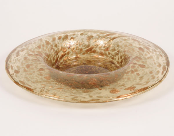 Appraisal: Artisti Barovier large art glass fruit bowl amber with heavy