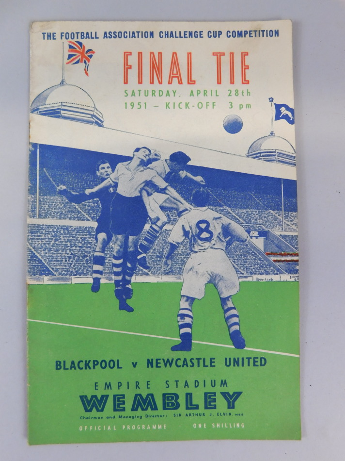 Appraisal: An FA Cup final programme for the match between Blackpool