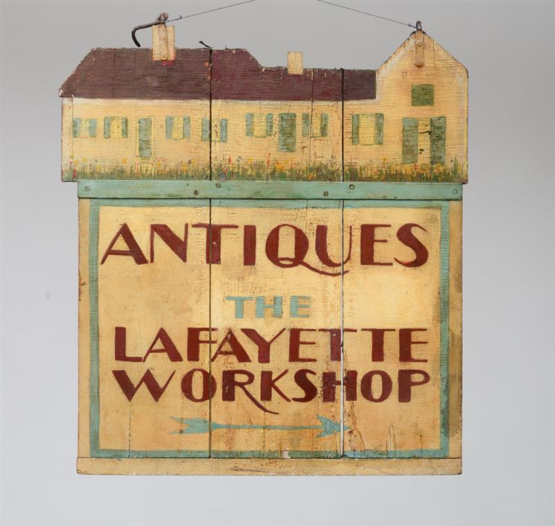 Appraisal: CARVED AND PAINTED PINE TRADE SIGN ANTIQUES THE LAFAYETTE WORKSHOP