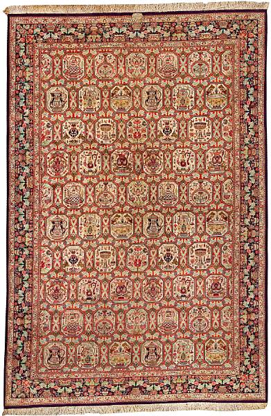 Appraisal: A Qum silk carpet Central Persia size approximately ft in