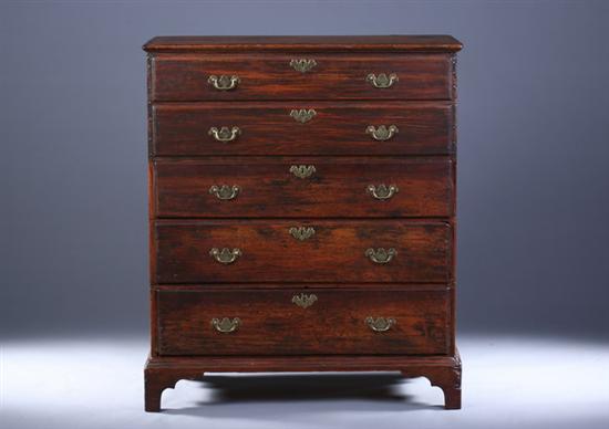 Appraisal: NEW ENGLAND QUEEN ANNE PINE MULE CHEST Second half th