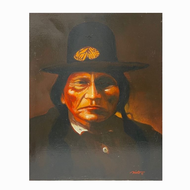 Appraisal: Nieto Sitting Bull Nieto Sitting Bull Signed Oil on canvas