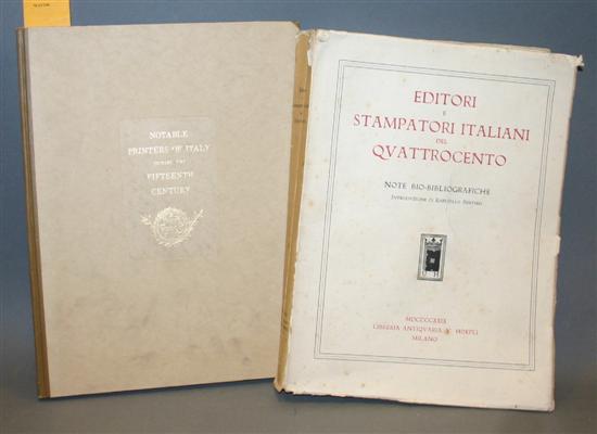 Appraisal: Books about Books Titles Editori E Stampatori Italiani Del Quattrocento