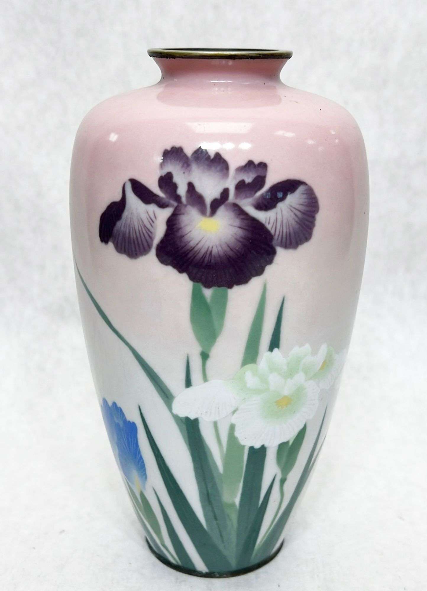 Appraisal: Japanese Meiji Period Enameled Floral Vase tall at widest Condition