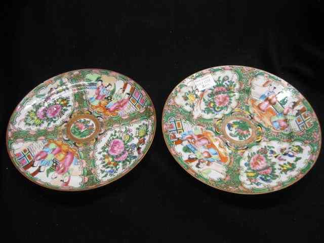 Appraisal: Pair of Chinese Rose Medallion Plates '' one has rim