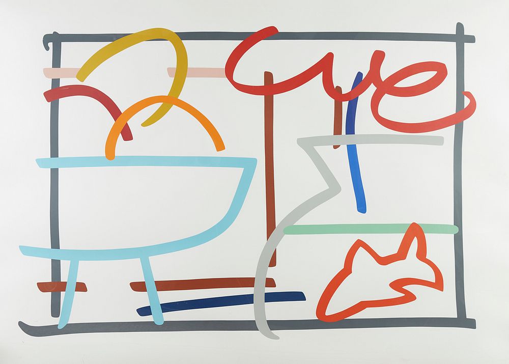 Appraisal: Tom Wesselmann Fast Sketch Still Life with Fruit Tom Wesselmann