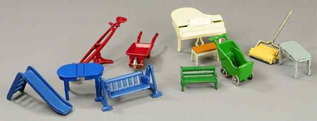 Appraisal: GROUPING OF KILGORE MINIATURE FURNITURE Cast iron each piece painted