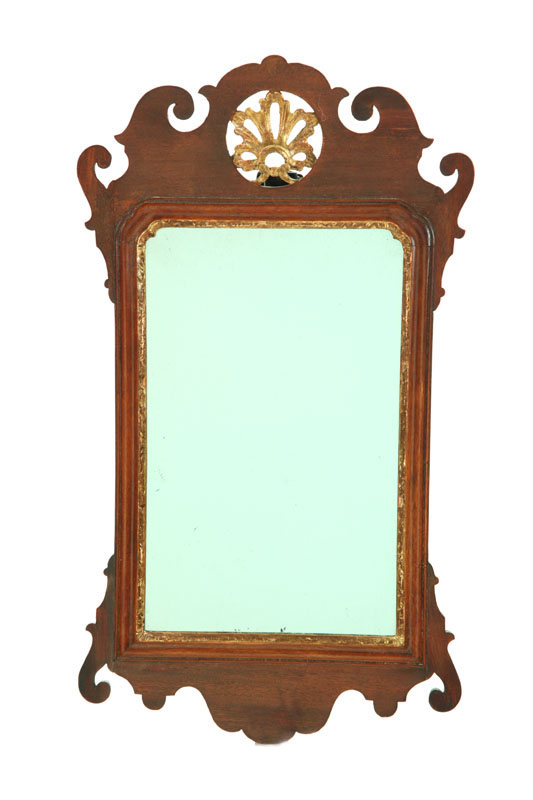 Appraisal: CHIPPENDALE MIRROR Probably American late th century mahogany veneer pine