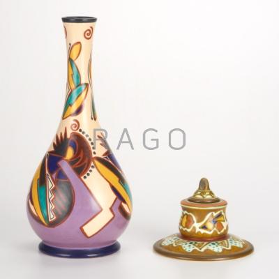 Appraisal: ZUID-HOLLAND GOUDA REMBRANDT Two pieces PZH Modern vase and Rembrandt