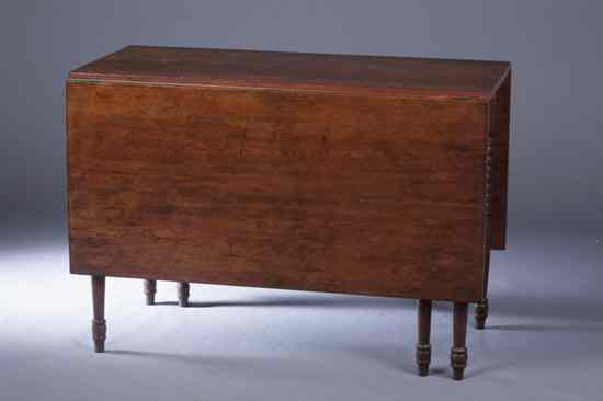 Appraisal: AMERICAN LATE SHERATON CHERRYWOOD DROP-LEAF TABLE th century Rectangular top