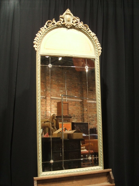 Appraisal: TWO LOUIS XVI STYLE PAINTED MIRRORS th century both rectangular