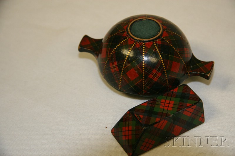 Appraisal: Two Pieces of Tartanware late th century McPherson pincushion in