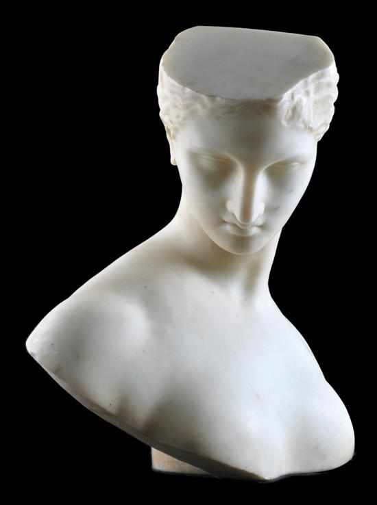 Appraisal: A classical carved white marble bust Circa Carved as the