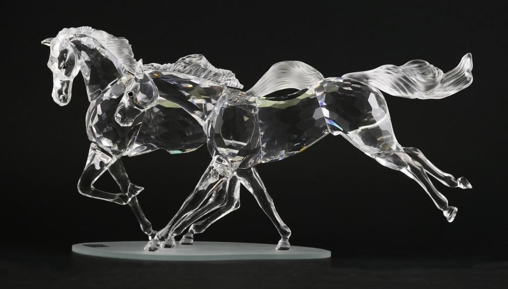 Appraisal: The Wild Horses were made from clear crystal glass with