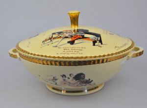 Appraisal: A Florence K Upton 'Golliwog Bicycle Club' tureen and cover