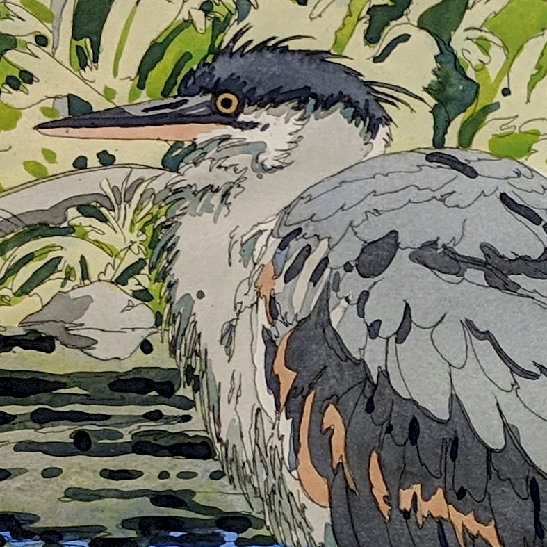 Appraisal: Neil Welliver - Immature Great Blue Heron Lot Neil Welliver