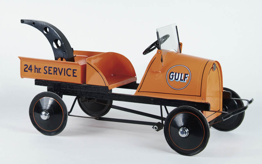 Appraisal: CHEVY GULF WRECKER PEDAL CAR Professionally restored orange pedal truck