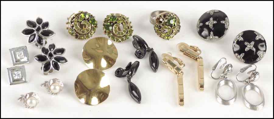 Appraisal: GROUP OF SIGNED EARCLIPS Including Swarovski Ciner St John Givenchy