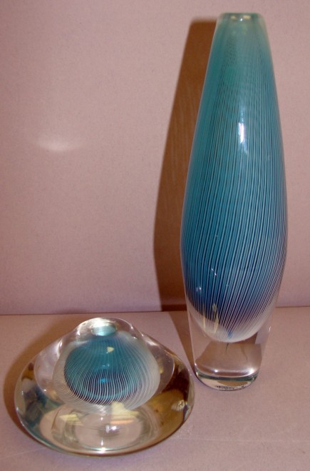 Appraisal: Two Art Glass by Seacrest signed Taller in