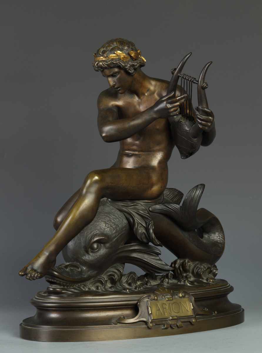 Appraisal: Ernest Eugene Hiolle - Bronze figure of ''Arion'' Ernest Eugene