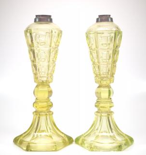 Appraisal: Pressed Four A pair of mid th century pressed glass