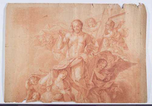 Appraisal: GERMAN -Anonymous th century Christ arisen with putti and angel