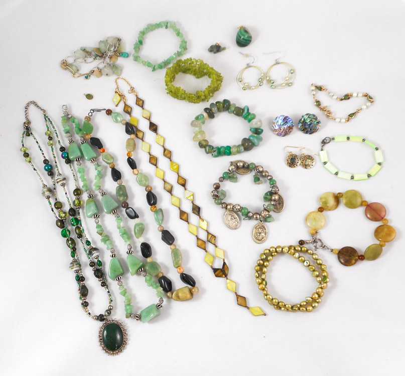 Appraisal: TWENTY-TWO PIECES OF BEADED JEWELRY including nine bracelets four necklaces