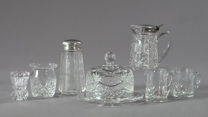 Appraisal: Collection of Seven Glass Objects comprised of a good Edwardian