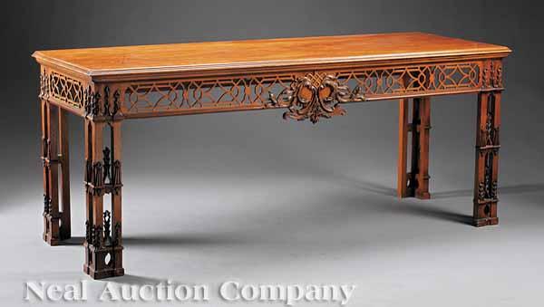 Appraisal: A Chinese Chippendale Carved Mahogany Console Table height in width