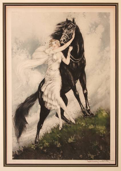 Appraisal: Louis Icart French - Youth H C amp I Etching