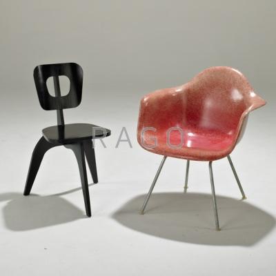 Appraisal: CHARLES AND RAY EAMES ARTHUR COLLANI Eames shell chair and